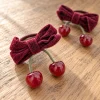 Cute Girl Cherry Bow Hair Ties