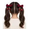 Cute Girl Cherry Bow Hair Ties