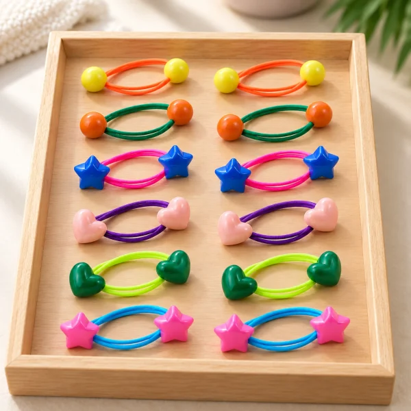 Aesthetic Cute Vibrant Charm Hair Ties