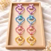 Aesthetic Pastel Floral Bow Hair Ties