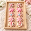 Aesthetic Pink Fabric Flower Hair Tie Set