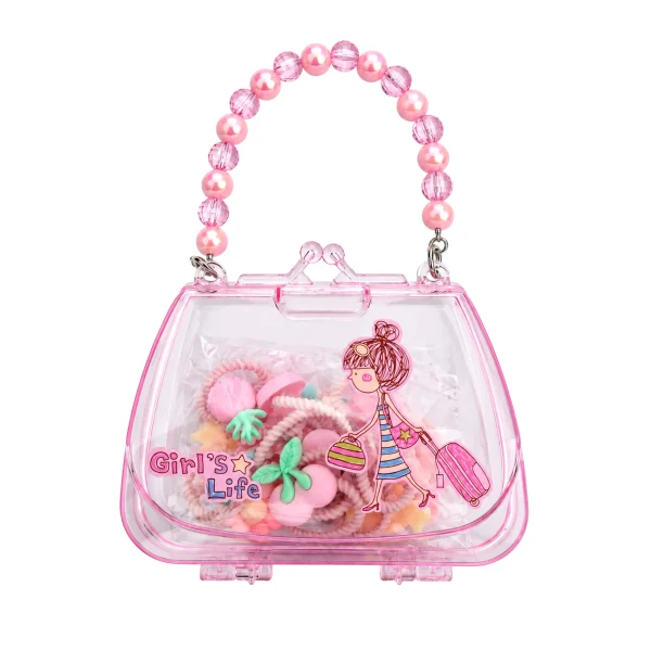 Clear Pink Girl’s Life Beaded Handbag