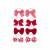 Cute Girls Classic Red Bow Hair Ties