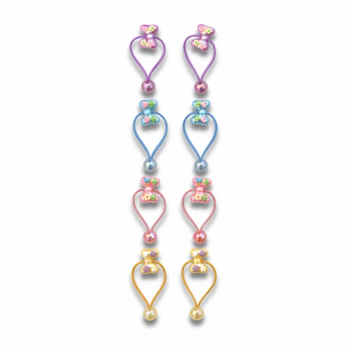 Cute Iridescent Small Floral Bow Hair Ties