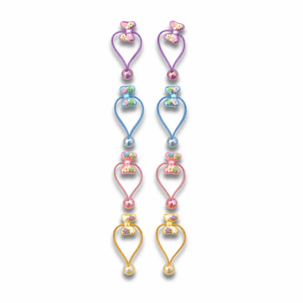 Cute Iridescent Small Floral Bow Hair Ties
