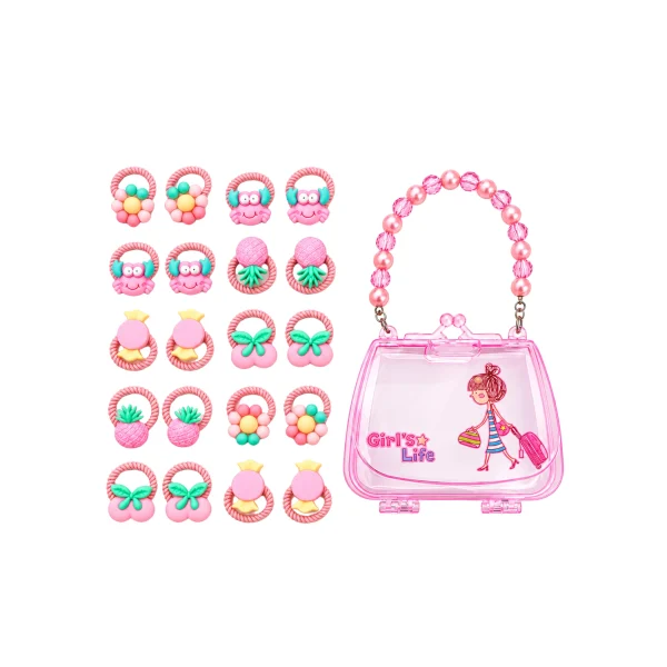 Cute Pink Pearl Hair Accessories and Purse Set
