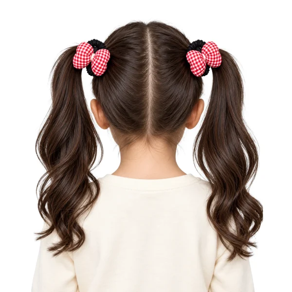 Lifestyle Classic Red Bow and Floral Scrunchie Hair Ties