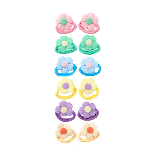 Pastel Fabric Flower Hair Ties
