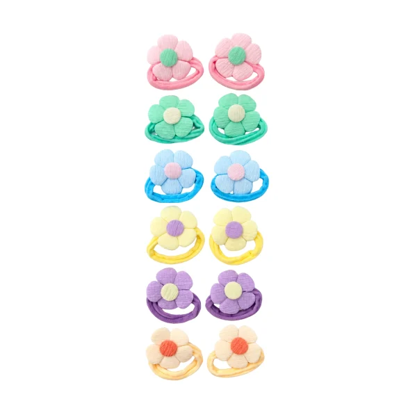 Pastel Fabric Flower Hair Ties
